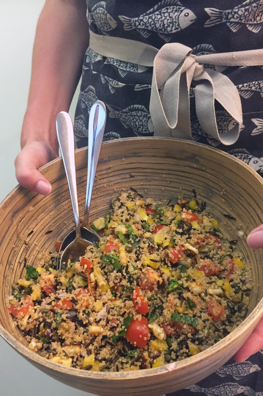 chopcookdine Quinoa, Wild Rice and Halloumi Salad
