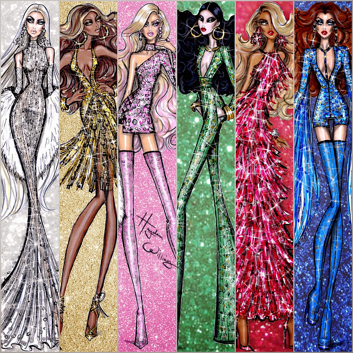 Hayden Williams Fashion Illustrations: 'Dazzling Divas' collection by ...