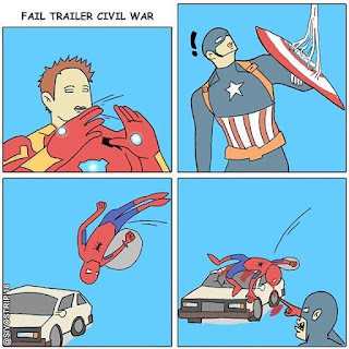 9 Meme Kocak Tentang Permusuhan Iron Man vs Captain America di Film Civil War.
