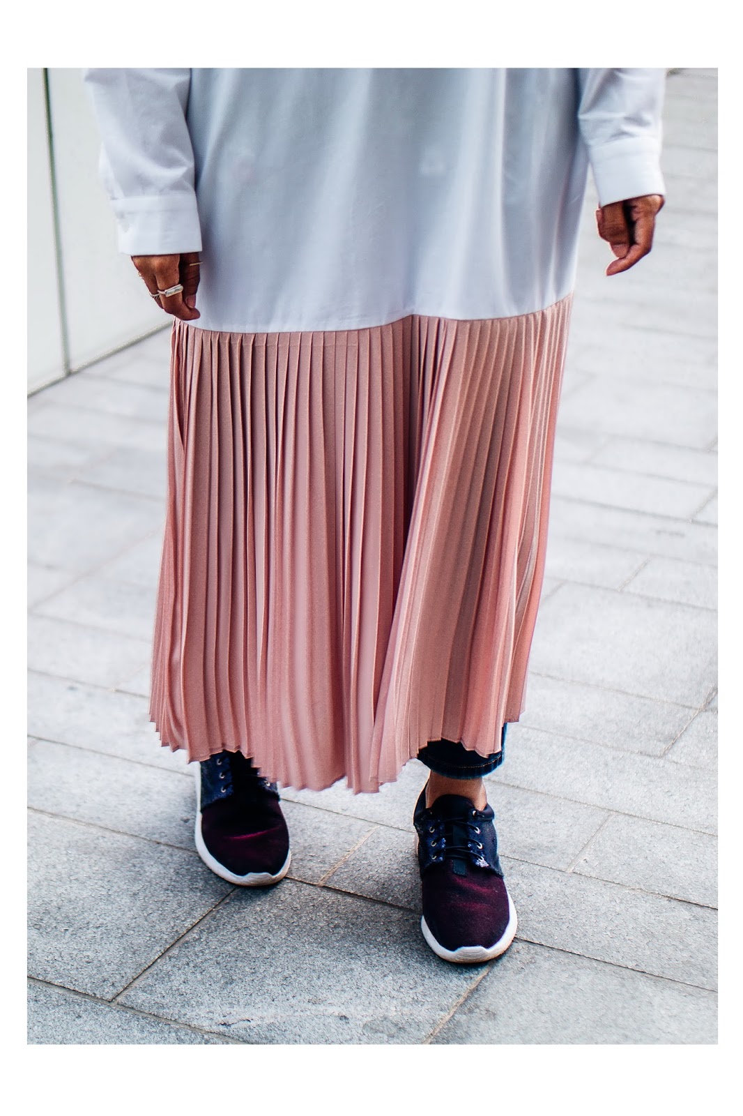 Dress With Millennial Pink Pleats Bottom