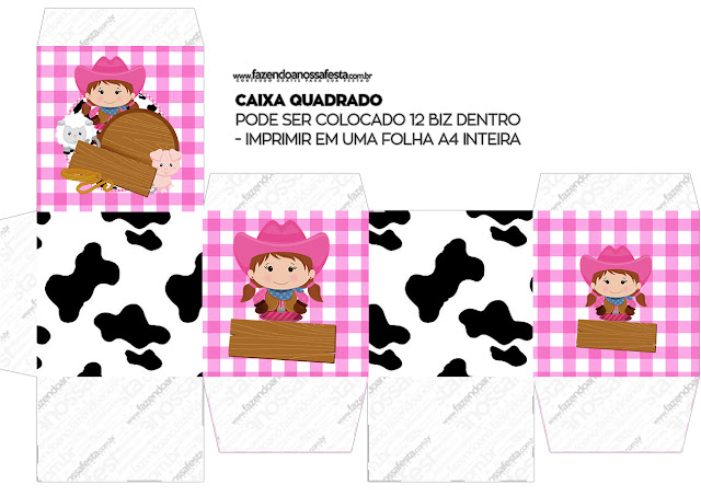 Granjera Morena: Cajas para Imprimir Gratis. Granjera Morena: Cajas para Imprimir Gratis.