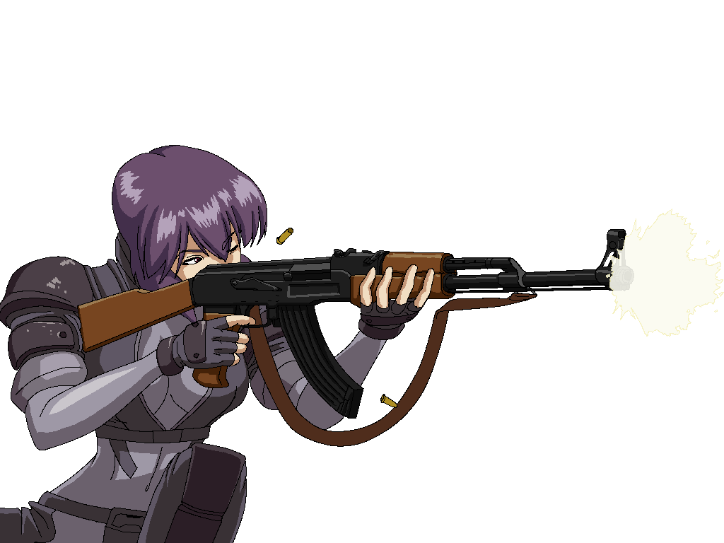 Standoff guns. Motoko Kusanagi +Gun.