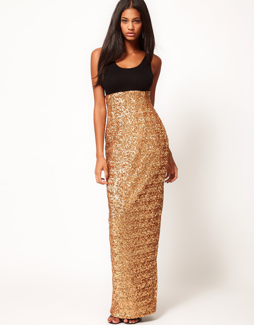 Юбки: Юбка макси из ткани украшенной блестками