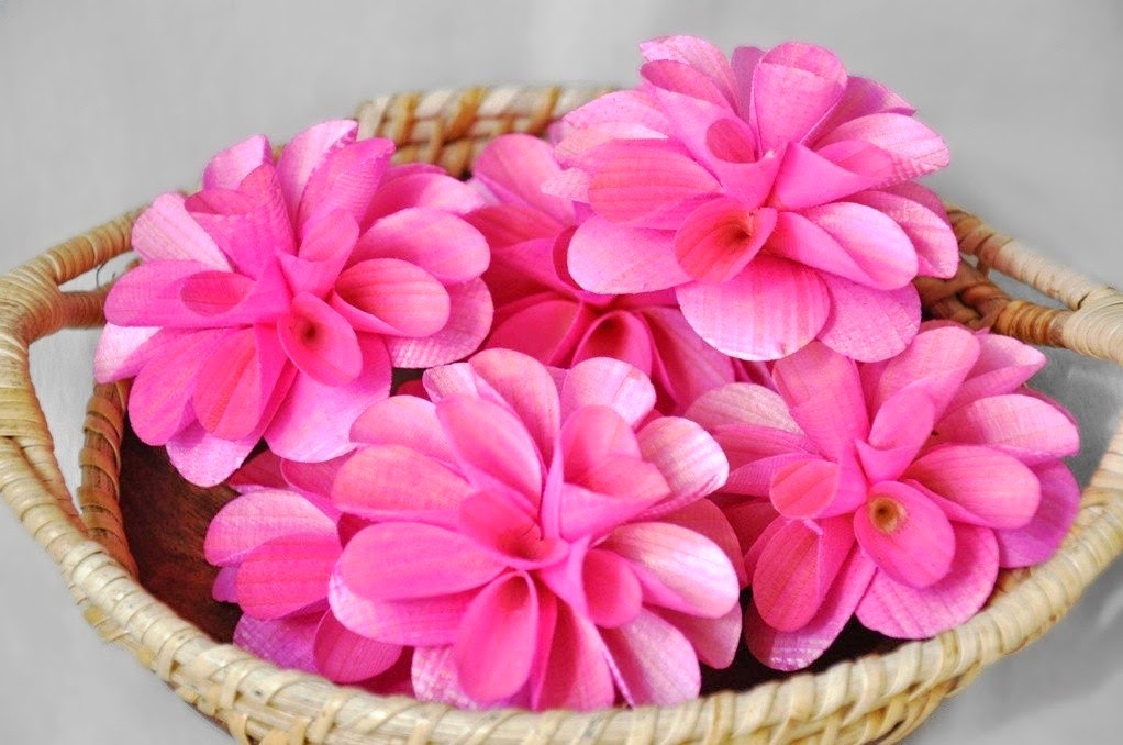 Wooden Dahlias Flowers Made of Birch Wood Shavings Reduce. Reuse