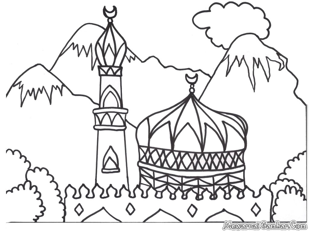Mewarnai Gambar Masjid | Mewarnai Gambar