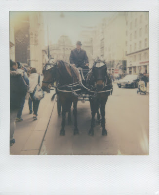 Polaroid of a Fiaker for "Double" at Stephansplatz Sophort Safari 2017 © Kady Kirchmayr