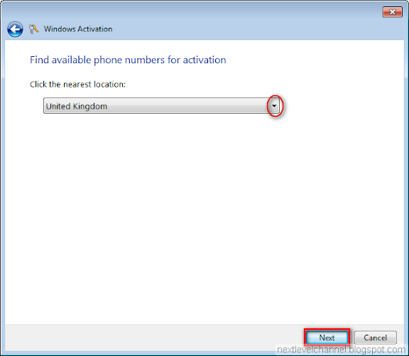 Use your telephone to activate Windows 7