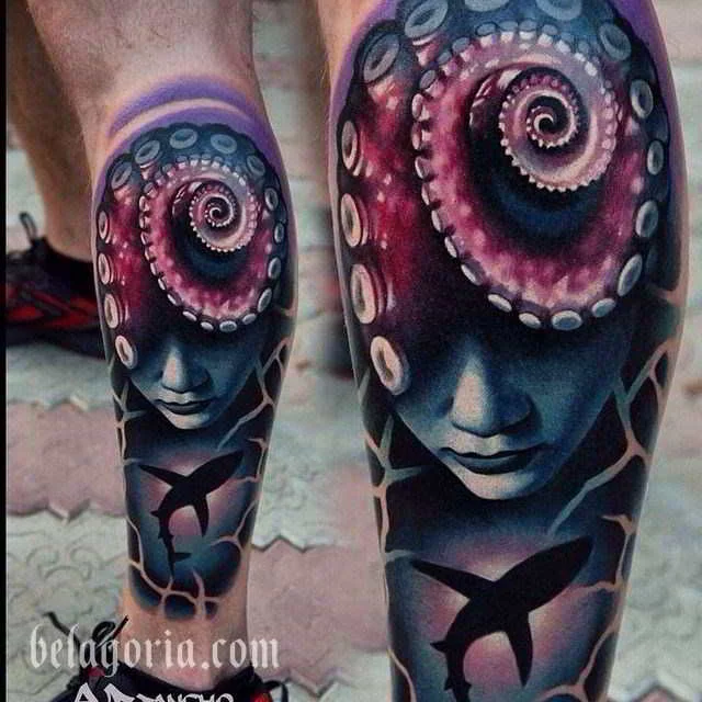 Foto de un tatuaje de Pulpo o Kraken