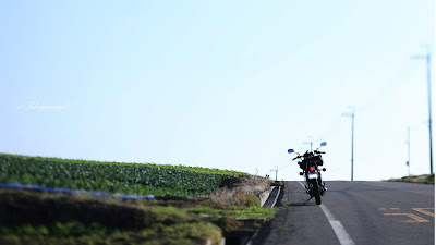 日本の風景　赤城山　畑　高原野菜 バイク　ツーリング　SR４００