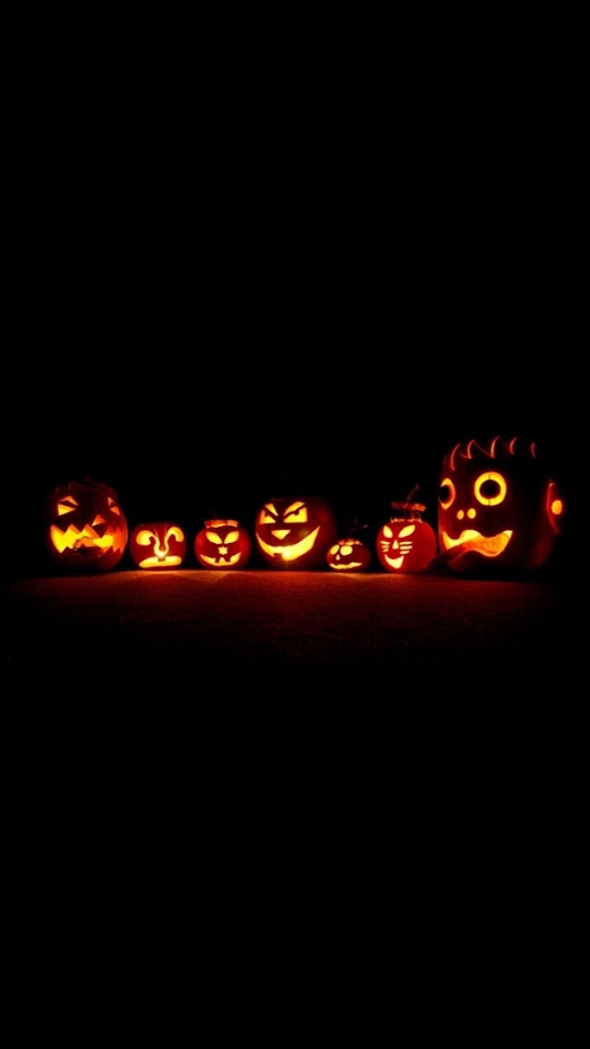 Halloween Pumpkins Glowing Dark  Android Best Wallpaper