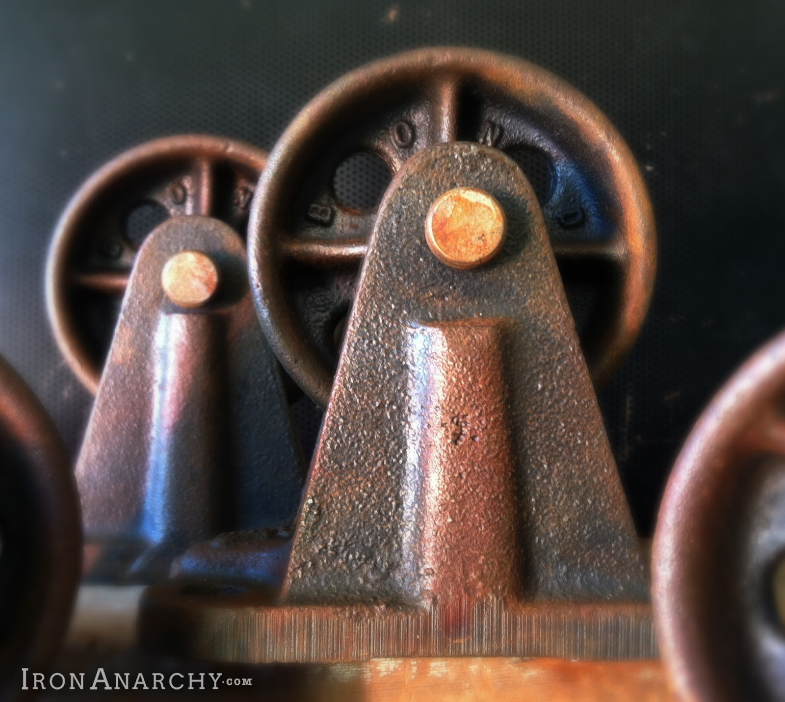 Aged Industrial Cast Iron Casters