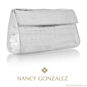 Crown Princess Victoria carried Nancy Gonzalez Silver Metallic Clutch
