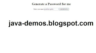 Generating Password in JSP from User input