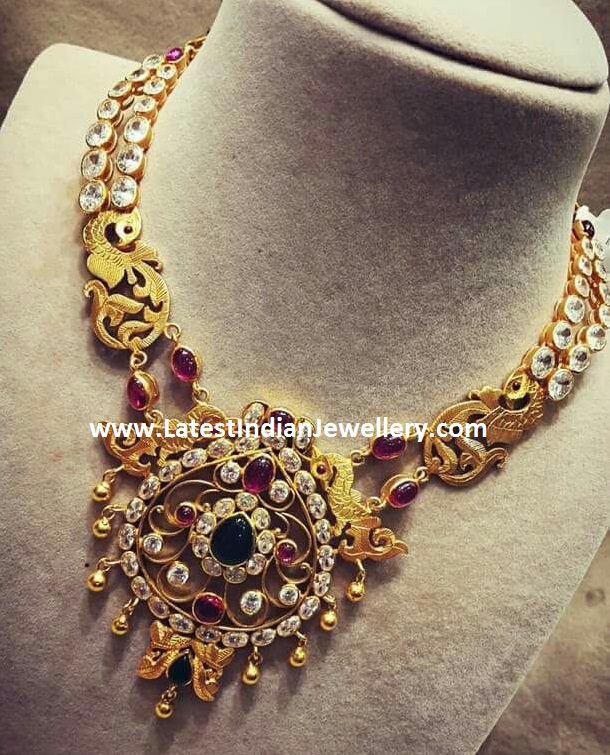 Polki Studded Antique Necklace
