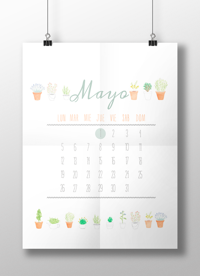 Calendario Mayo - Freebie
