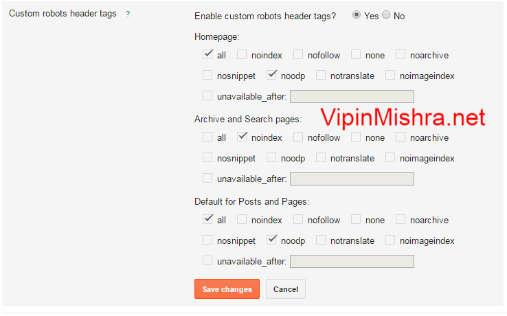 Blogger Robot Header Tags Blogger Custom Robot Header Tags