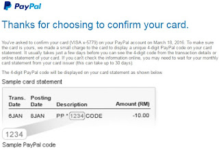 Cara Verify kan Akaun Paypal Dengan 4 kod Pengesahan Cara Verify kan Akaun Paypal Dengan 4 kod Pengesahan