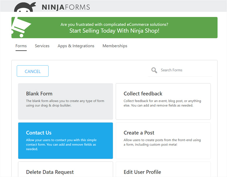 Ninja forms template Ninja forms template
