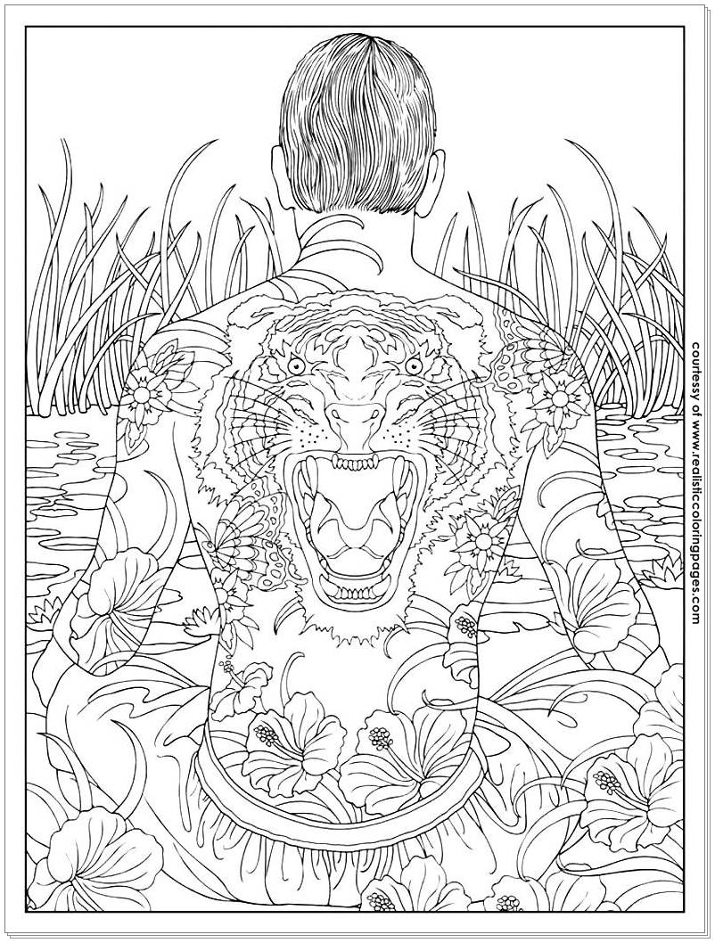 8 Tattoo Design Adults Coloring Pages | Realistic Coloring Pages