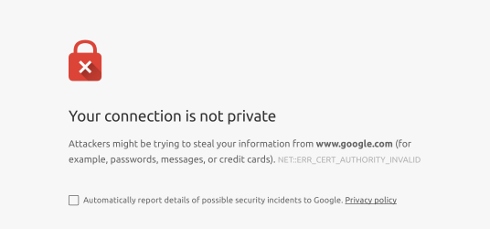 NET ERR_CERT_AUTHORITY_INVALID NET ERR_CERT_AUTHORITY_INVALID