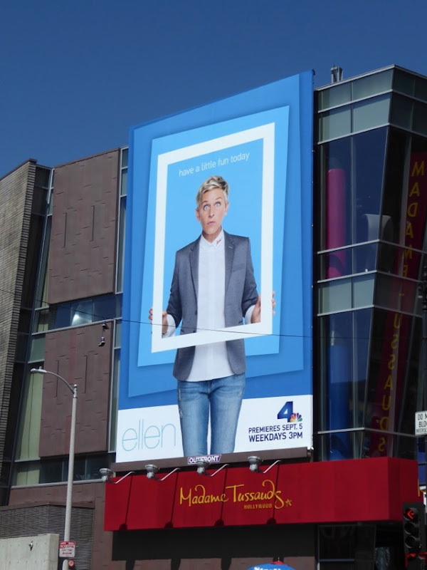 Ellen talk show season 15 billboard Hollywood Boulevard Ellen talk show season 15 billboard