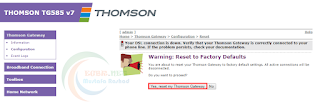 ضبط اعدادات راوتر thomson tG585 V7