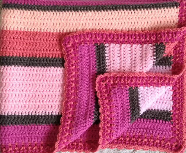 crochet stripe baby blanket