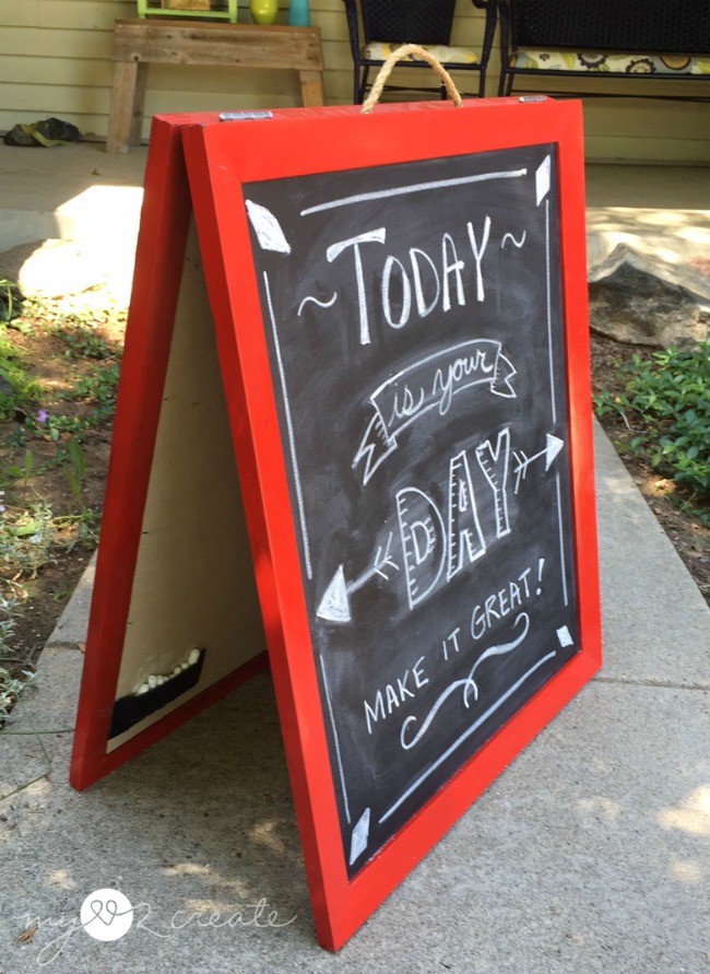 Diy Chalkboard Easel Made From Picture Frames My Love 2 Create Diy Chalkboard Easel Mylove2create