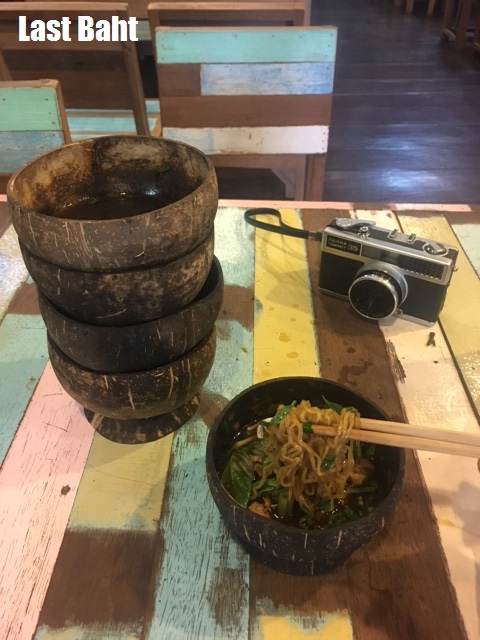 boat-noodles small bowls of Thai boat noodles served in coconut shell bowls
