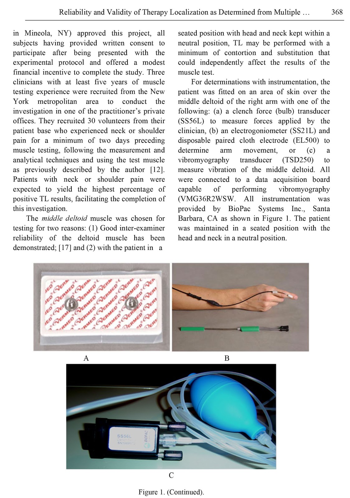 Applied kinesiology research paper
