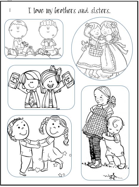 LDS ACTIVITY IDEAS: I Love My Brothers and Sisters Coloring Page