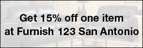 Get 15% off at Furnish 123 San Antonio