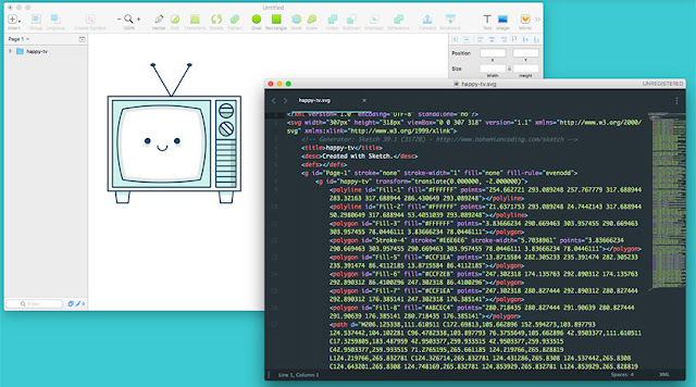 SVG image and code views