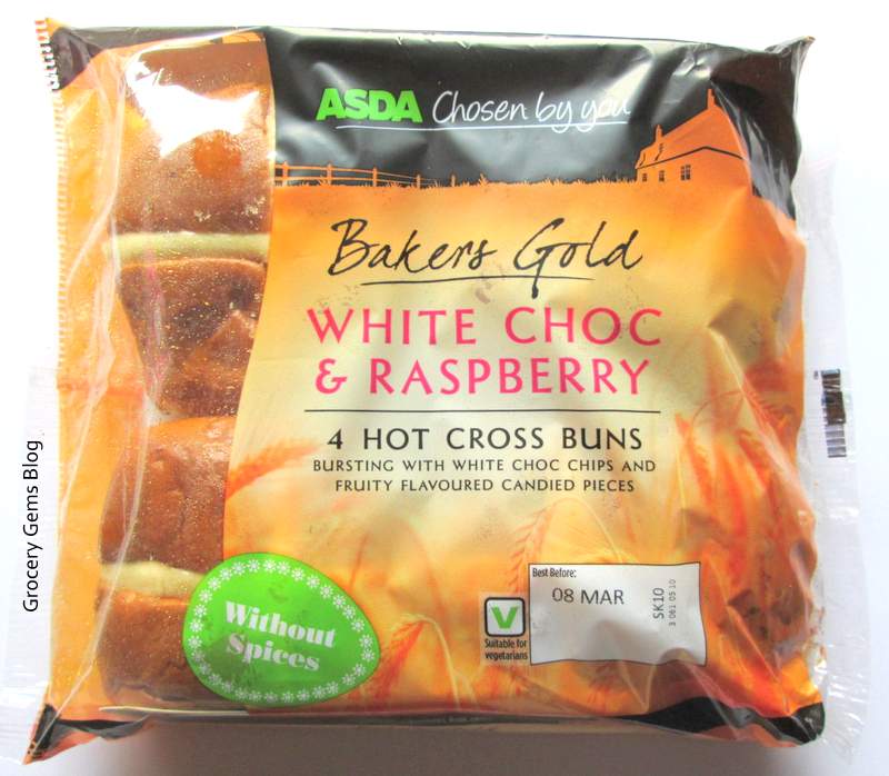 Grocery Gems Asda White Choc & Raspberry Hot Cross Buns Review