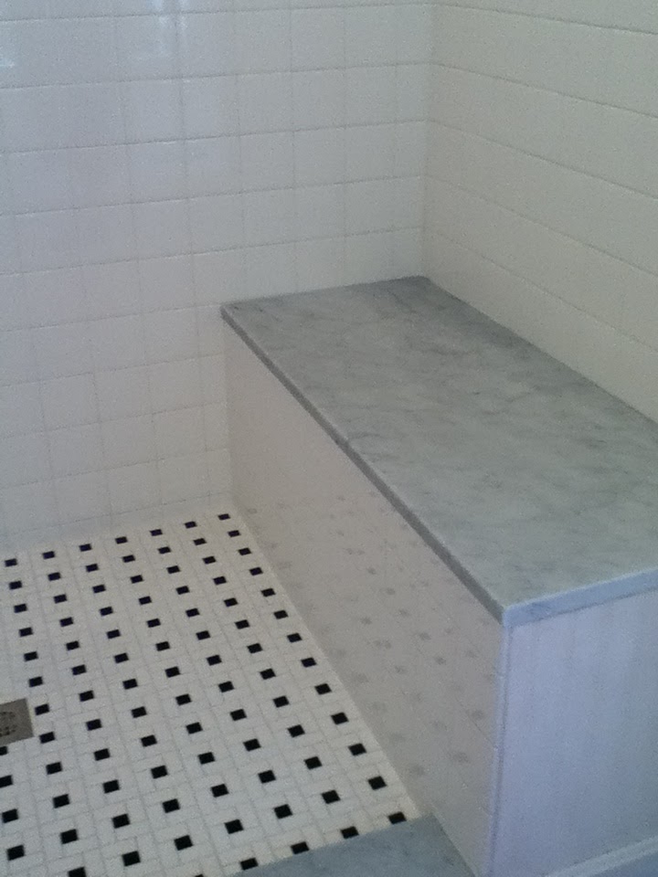Custom Bathroom Remodeling Carrara Marble Stone Seat