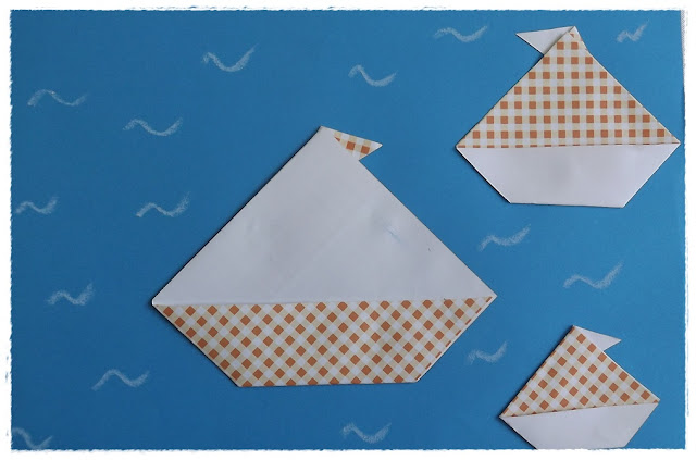 żaglówka, łódka origami