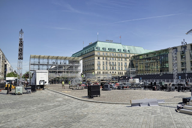 Baustelle Pariser Platz, Aufbau für die Rede von Barack Obama, 10117 Berlin, 17.06.2013