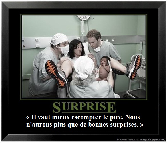 Une citation drôle en image sur la surprise