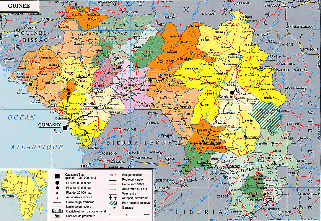GUINEA - GEOGRAPHICAL MAPS OF GUINEA