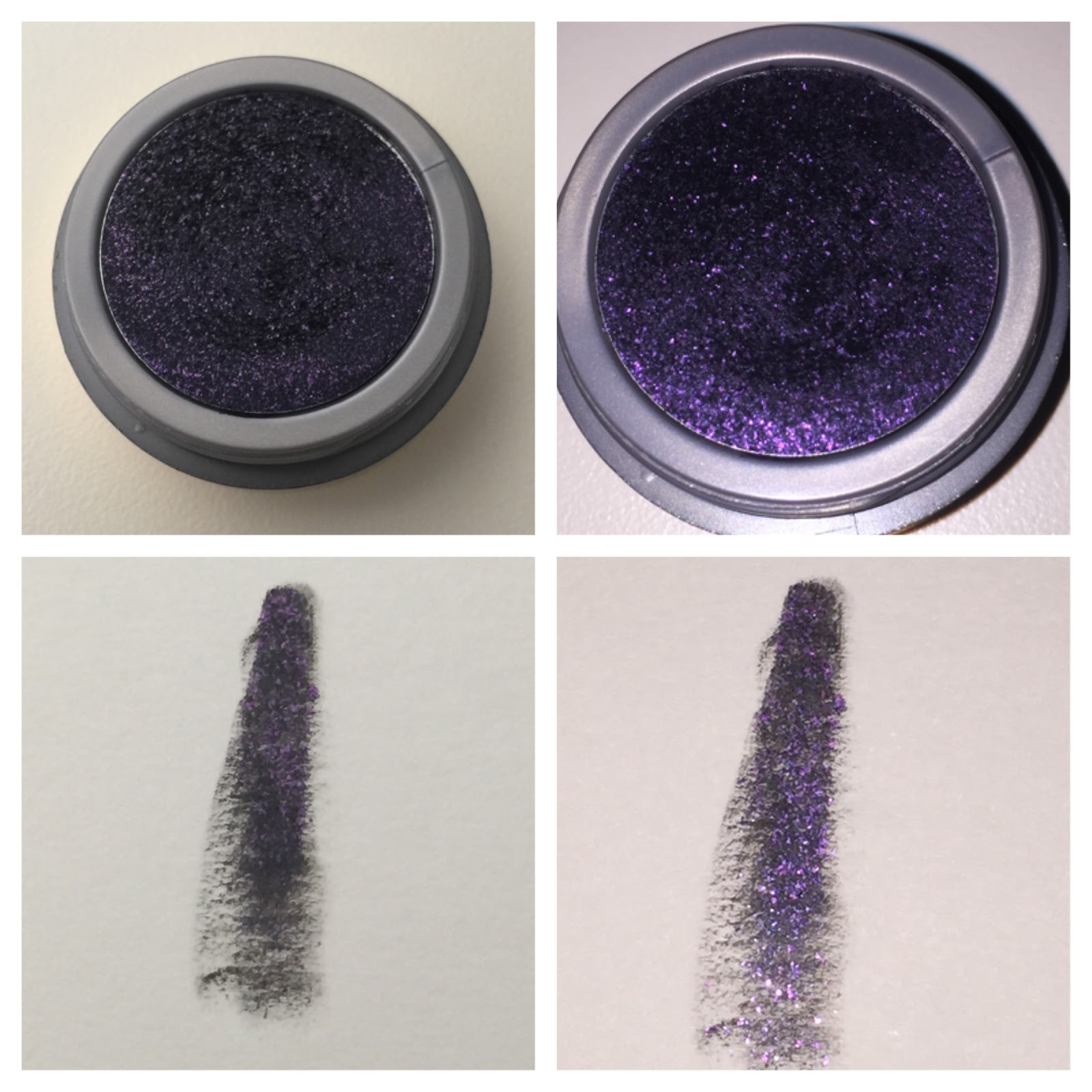 Milani Fierce Foil Eyeliner Review and swatch purple foil