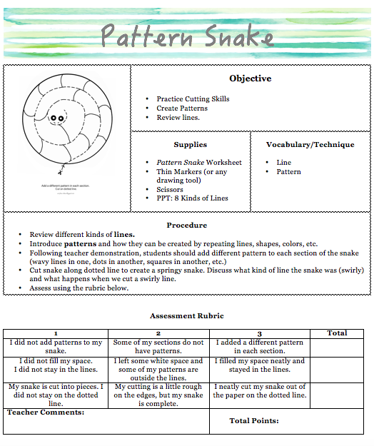lesson plan layout