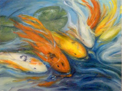 koi fish painting oil water pond canvas projects