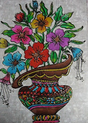 glass painting flowers designs simple patterns bunch flower paint colourful stained drawing colours basket steps frame background stand learn own