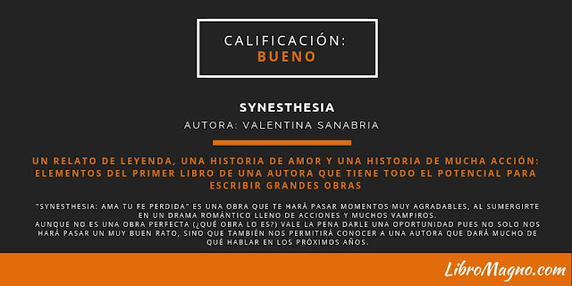 Valoración de LibroMagno.com para el libro Synesthesia