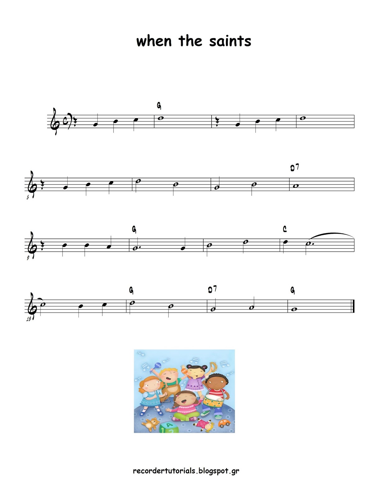 recorder tutorials When the saints go marching in