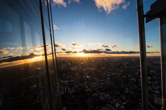 Panorama al tramonto dal The Shard-Londra