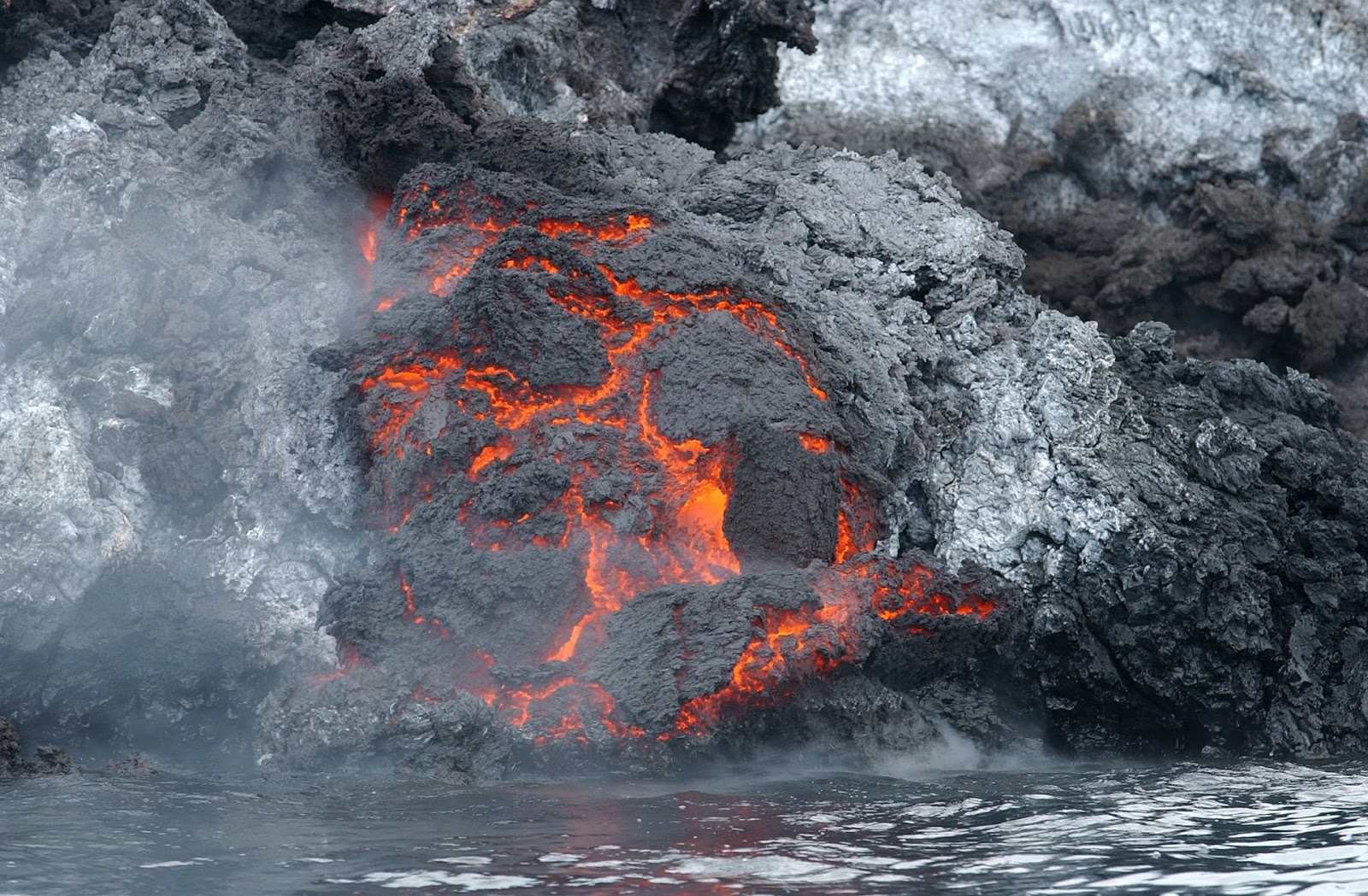 What happens when molten Lava meets sea water shock wave Shock wave