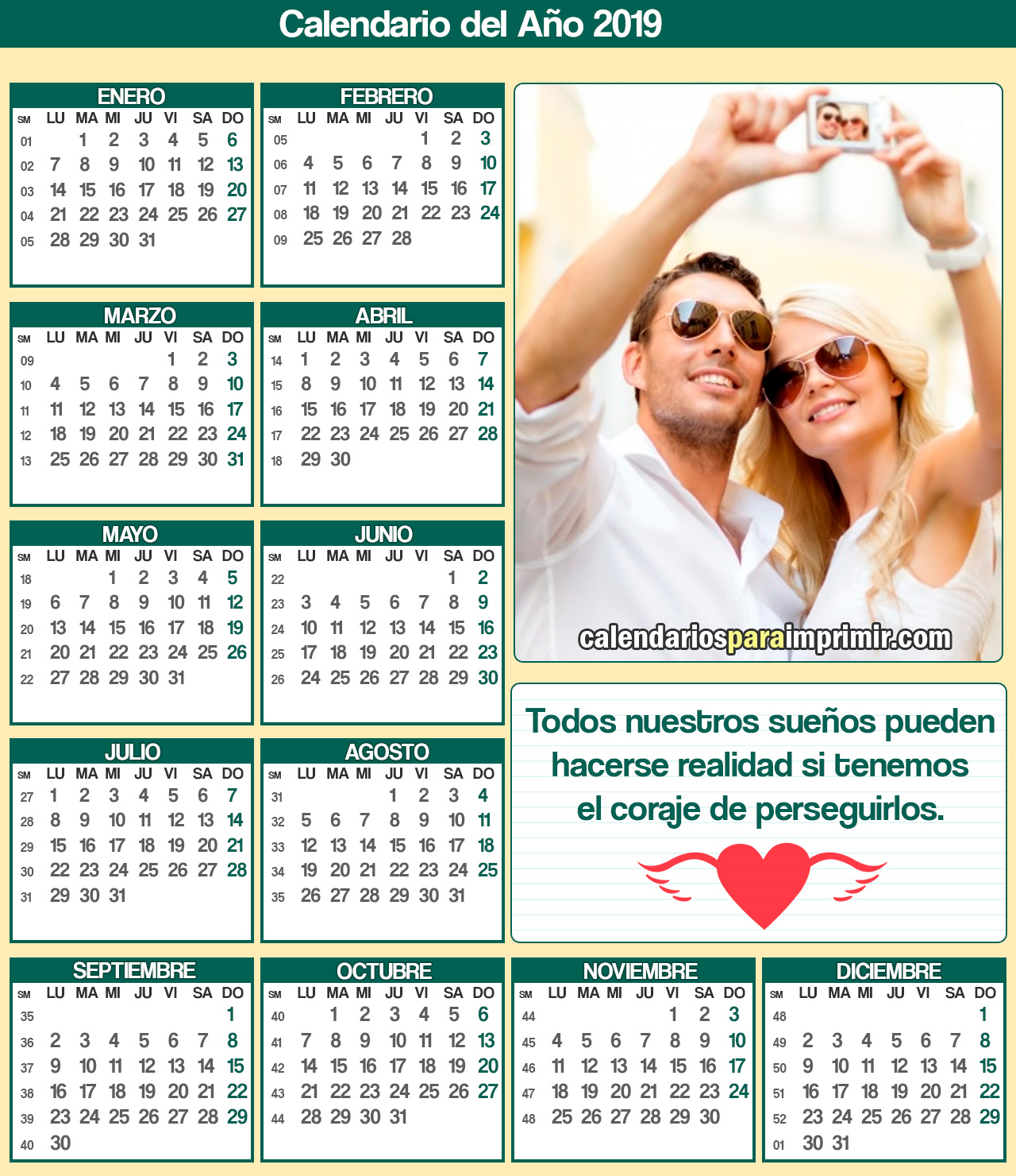 calendarios para imprimir 2019 frases vida calendarios para imprimir 2019 frases vida