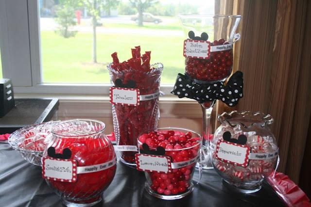 Mickey Mouse Bridal Shower - Red and Black Candy Bar