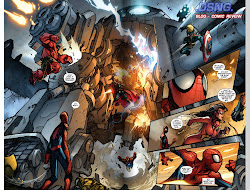 avengers spider joe madureira robot aim mad avenging spiderman spread marvel drawing hulk captain america giant thor comics battle double